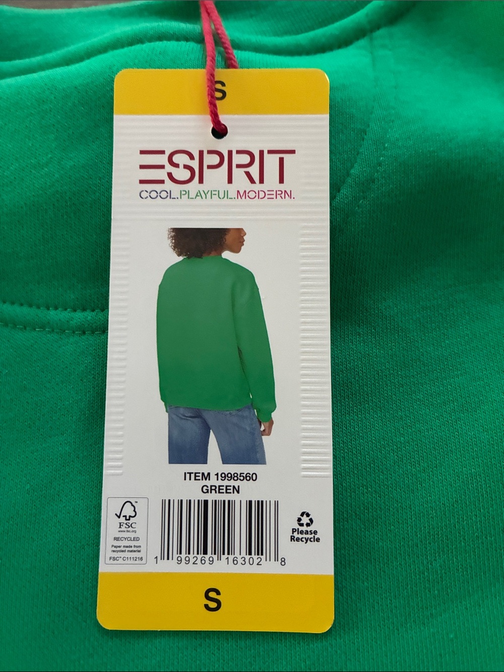 Esprit Bright Green Embroidered Logo Crewneck Sweatshirt - Picture 5 of 9